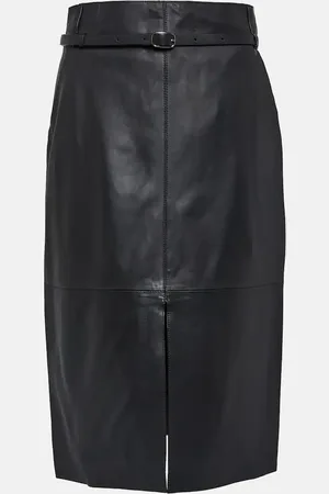 YVES SALOMON Gonna midi in pelle