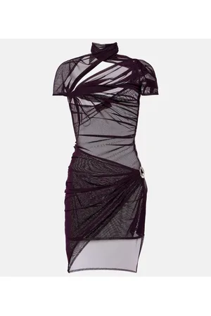 COPERNI Miniabito asimmetrico in mesh