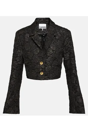 Ganni Blazer cropped in jacquard