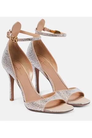 VALENTINO GARAVANI Sandali VLogo in pelle con cristalli