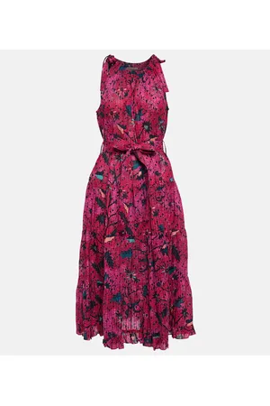ULLA JOHNSON Abito midi Mariam in misto cotone