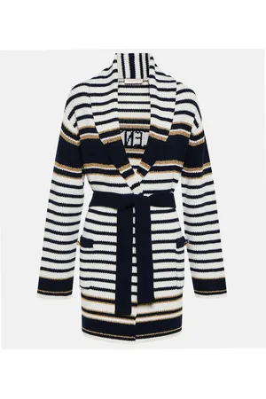 VALENTINO Cardigan in lana vergine a righe