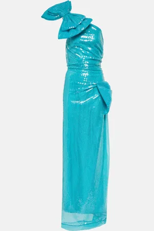 Nina Ricci Abito lungo monospalla con paillettes