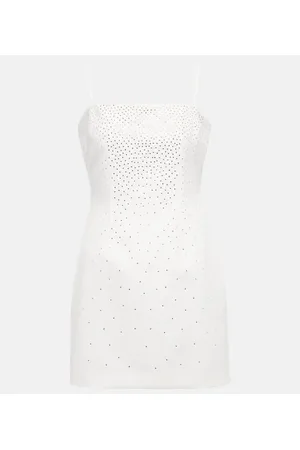 BLUMARINE Miniabito in raso con cristalli