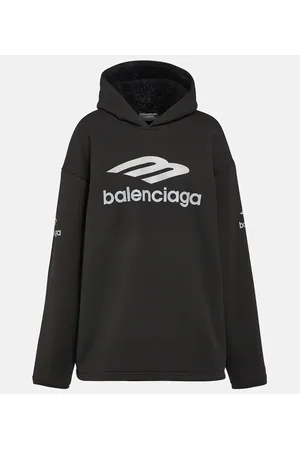 Balenciaga Felpa 3B Sports Icon in cotone con cappuccio
