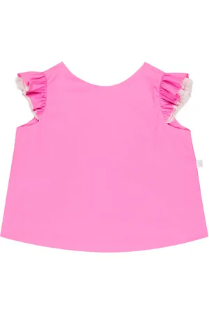 Il gufo Top in misto cotone con volant