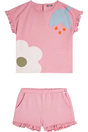 Il gufo Camicia e shorts in cotone con stampa