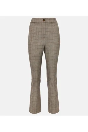 VERONICA BEARD Pantaloni slim a vita alta a quadri