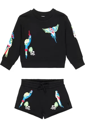 Stella McCartney Felpa e shorts in cotone con stampa