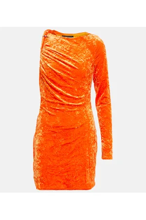 VERSACE Miniabito asimmetrico in velluto