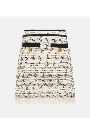 Giambattista Valli Minigonna in tweed con frange