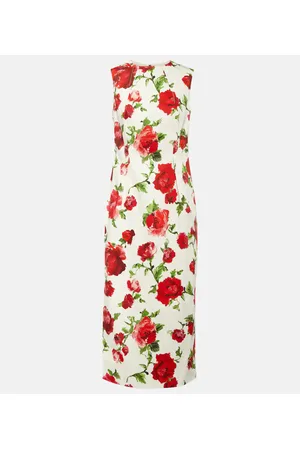 Carolina Herrera Abito midi in misto cotone con stampa