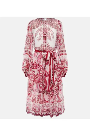 Dolce & Gabbana Abito midi in chiffon di seta