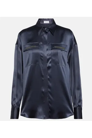 Brunello Cucinelli Camicia in raso di seta
