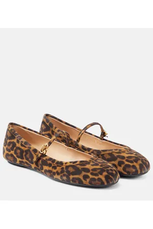 Gianvito Rossi Ballerine Carla in suede con stampa