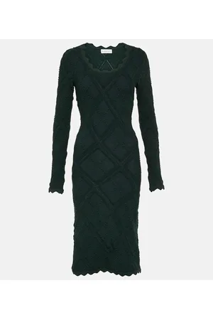 Burberry Abito midi Aran in misto lana