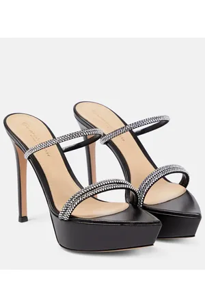 Gianvito Rossi Sandali in pelle con plateau