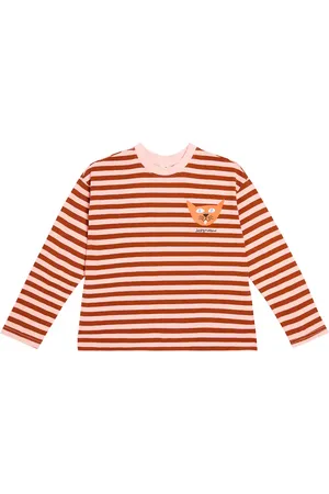 Jelly Mallow T-shirt Cat in jersey di cotone a righe
