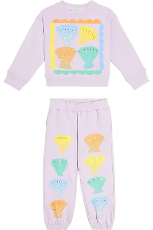 Stella McCartney Set di felpa e shorts in pile di cotone