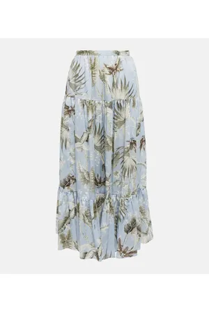 Erdem Gonna midi Olympia in cotone con stampa
