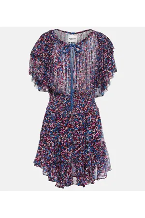 Marant Etoile Miniabito Florise in georgette con stampa