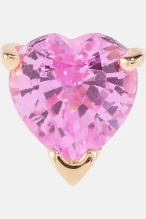 Roxanne First Orecchino singolo in rosa 14kt con zaffiro rosa