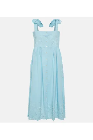 Juliet Dunn Abito midi in cotone con ricamo