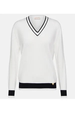VALENTINO Pullover in lana con scollo a V