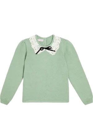 La Coqueta Pullover in misto lana con pizzo