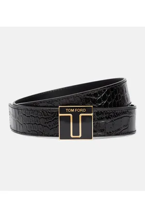 Tom Ford Cintura in vernice con stampa coccodrillo