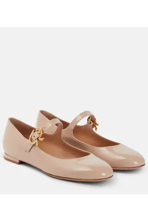 Gianvito Rossi Ballerine Mary Ribbon in vernice