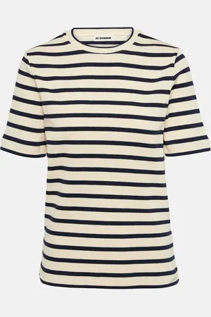 Jil Sander T-shirt in jersey di cotone a righe