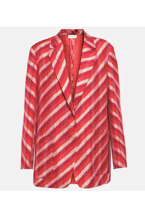 DRIES VAN NOTEN Blazer in seta a righe