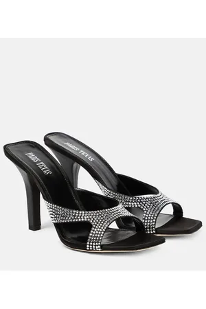 PARIS TEXAS Mules Kate in raso con cristalli