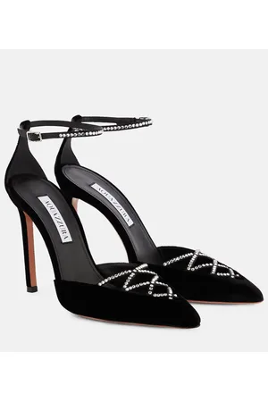 Aquazzura Pumps Audace Crystal 105 in velluto
