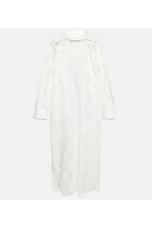 VALENTINO Abito midi in cotone con ricamo