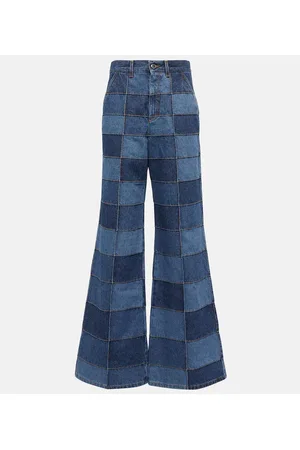 Chloé Chloé Jeans patchwork flared a vita alta