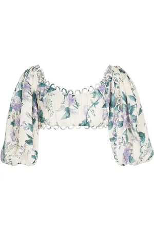 ZIMMERMANN Top cropped Cassia con stampa floreale