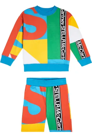Stella McCartney Felpa e shorts in cotone con stampa