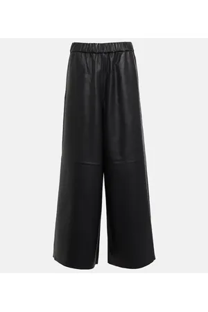 The Frankie Shop Pantaloni Sidney a gamba larga in pelle