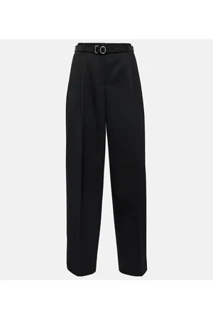 Jil Sander Pantaloni in lana vergine a vita alta