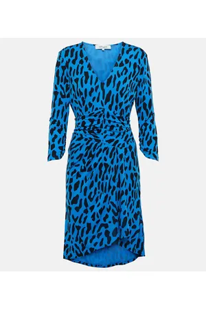 Diane von Furstenberg Miniabito David con stampa leopardata