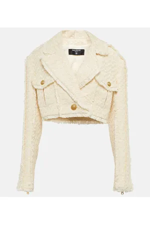 Balmain Giacca cropped in tweed di misto cotone