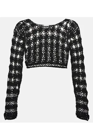 ANNA KOSTUROVA Top cropped in maglia di cotone