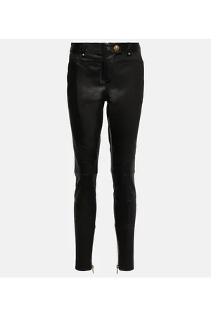 Balmain Pantaloni skinny in pelle