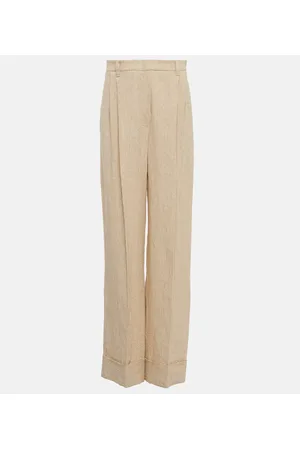 Brunello Cucinelli Pantaloni a gamba larga in lino
