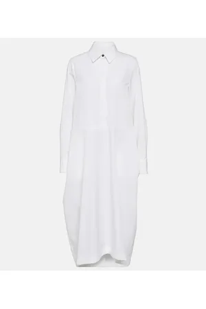 Jil Sander Abito chemisier in popeline di cotone