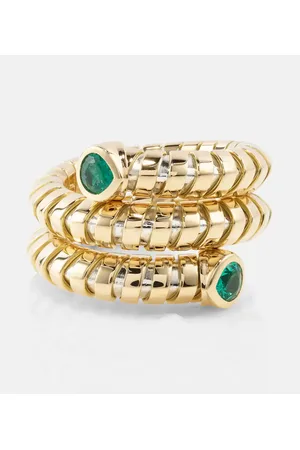Marina B Anello Trisola in 18kt con smeraldo