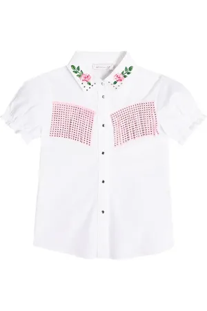 MONNALISA Camicia in popeline di cotone