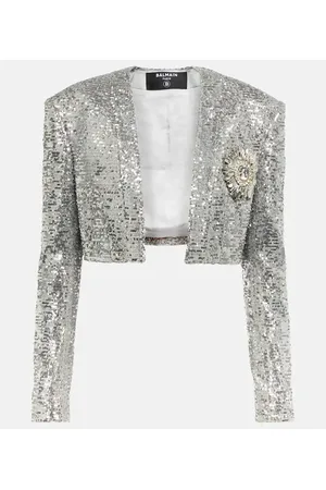Balmain Blazer cropped con paillettes